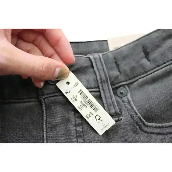 NWT Madewell Jeans Size 24 Curvy High Rise Skinny Gray Distressed Denim - Picture 9 of 16